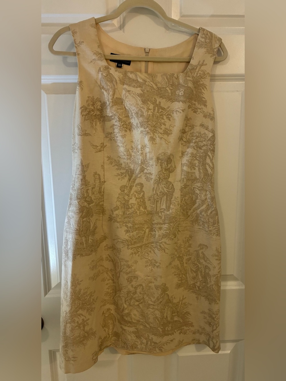 J. McLaughlin Vintage Cream Toile Design Dress